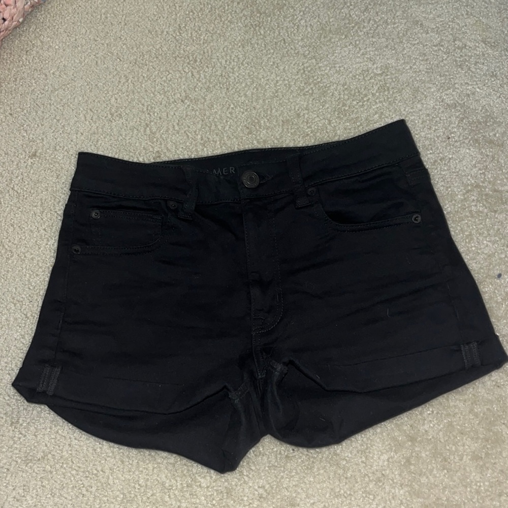AE black jean shorts